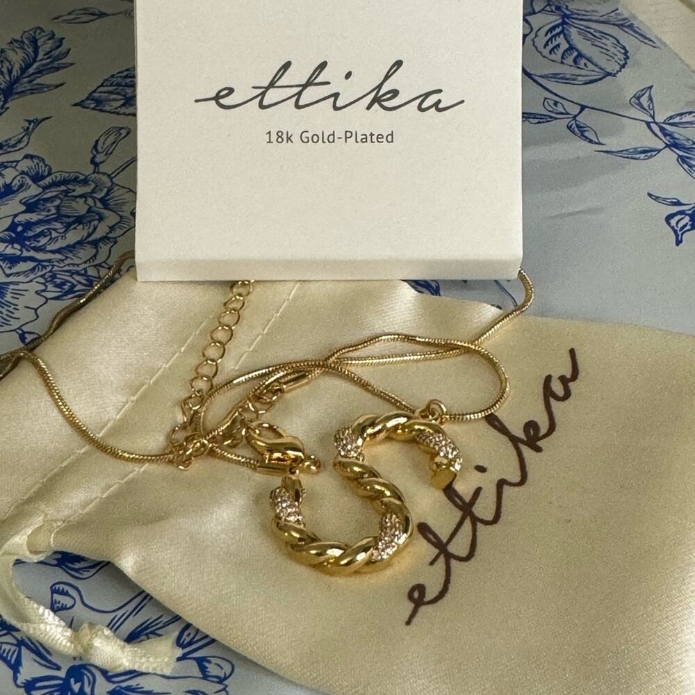 New ~ ETTIKA Letter “S”
18K Goldplated & Cubic Zirconia Initial Pendant … - Picture 4 of 4